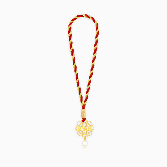 Golden Divya Swastik Lumba Rakhi
