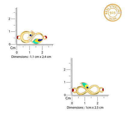 Golden Mor Pankh Rakhi Combo (set of 2)