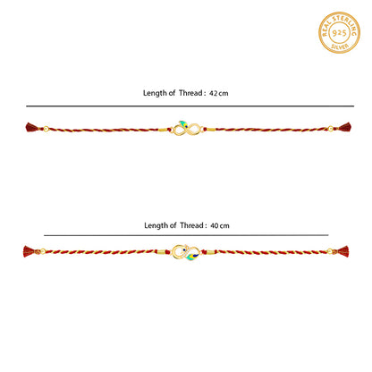 Golden Mor Pankh Rakhi Combo (set of 2)