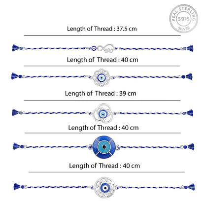 Silver Guardian Gaze Rakhi Combo (Set of 5)