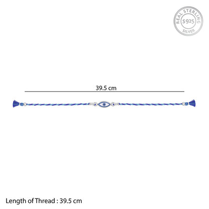 Silver Charming Evil Eye Rakhi