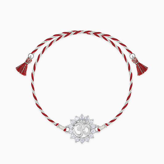 Silver Floret Om Rakhi