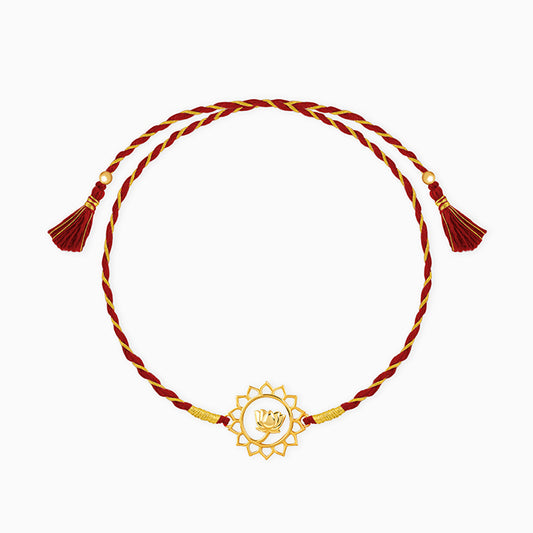 Golden Pure Lotus Rakhi
