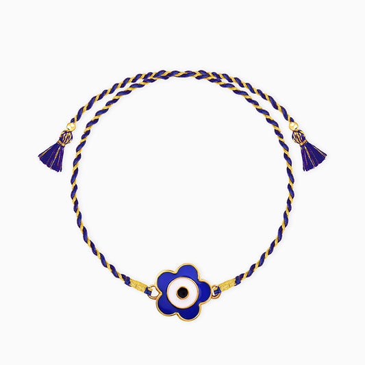 Golden Evil Eye Bloom Kids Rakhi