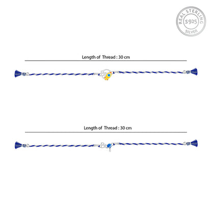 Silver Brotherly Love Rakhi Combo (Set of 2)