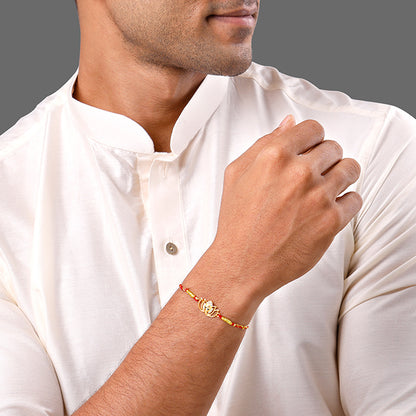 Golden Kamal Bhaiya Bhabhi Rakhi Combo (set of 3)
