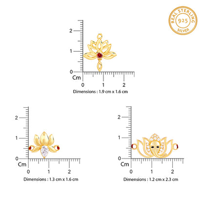 Golden Kamal Bhaiya Bhabhi Rakhi Combo (set of 3)