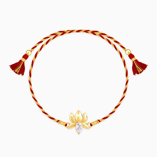 Golden Bloom Lotus Rakhi