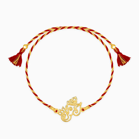 Golden Ganesha Lotus Rakhi