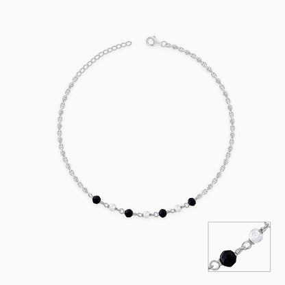 Silver Night Pebble Anklet