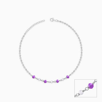 Silver Violet Tide Anklet