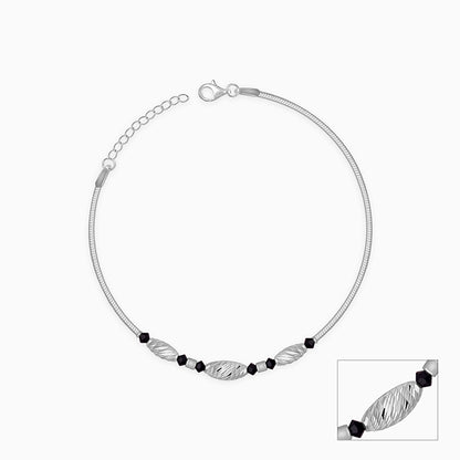 Silver Chrome Beaded Anklet