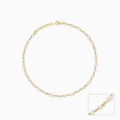 Golden Blush Quartz Bead Anklet