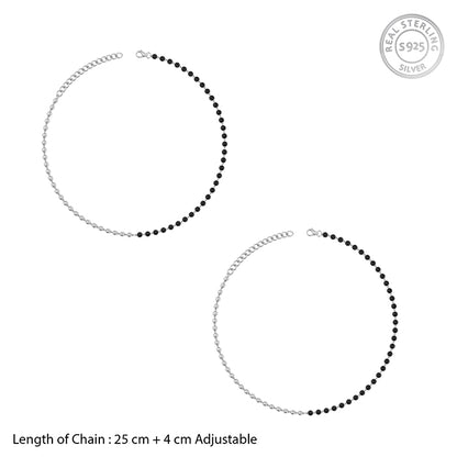 Silver Noirline Anklet