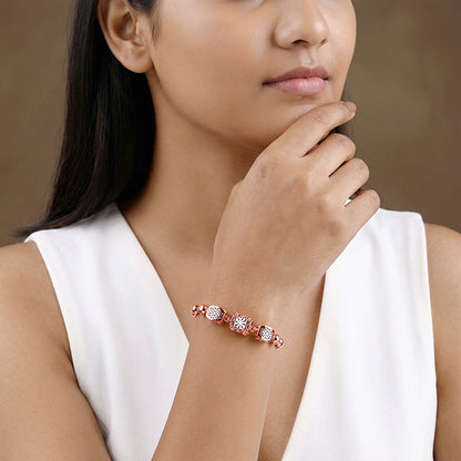 Dual Tone Zenith Charm Silver Bracelet