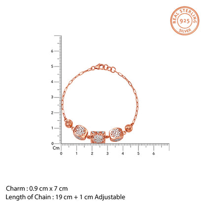 Dual Tone Zenith Charm Silver Bracelet