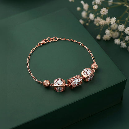 Dual Tone Zenith Charm Silver Bracelet
