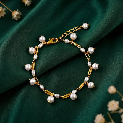 Golden Jessica Pearl Bracelet