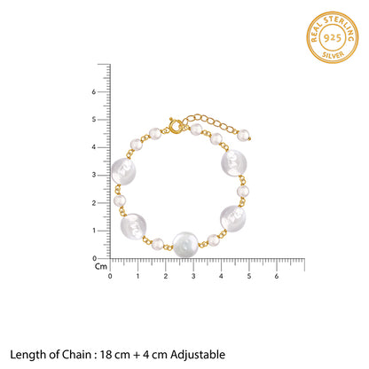 Golden Megan Pearl Bracelet