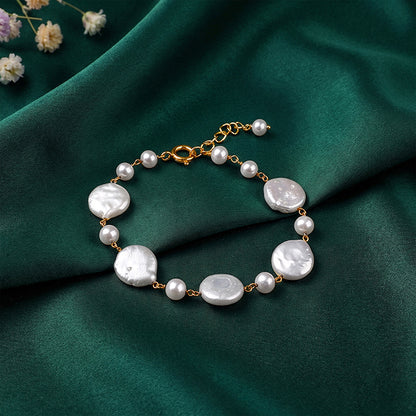 Golden Megan Pearl Bracelet