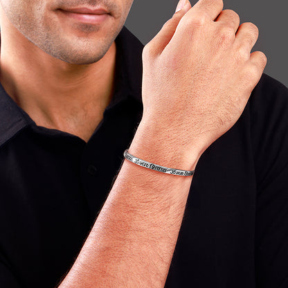Oxidised Silver Harvik Kada For Him