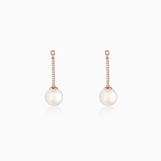 Rose Gold Pearl Muse Earrings