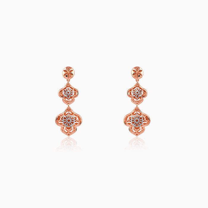 Dual Tone Sweet Aura Silver Earrings