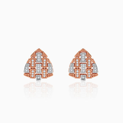 Dual Tone Eterna Arc Silver Earrings