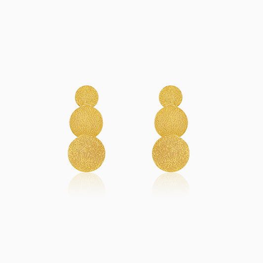 Golden Trinity Orbit Dangler Earrings