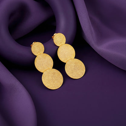 Golden Trinity Orbit Dangler Earrings