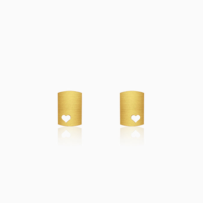 Golden Heart Aura Stud Earrings