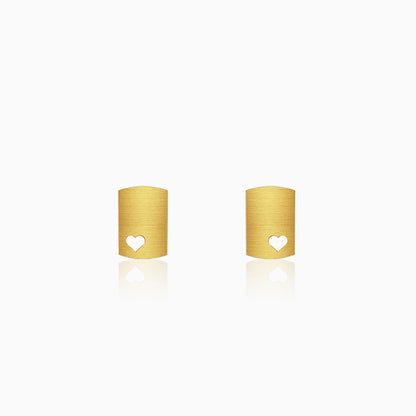 Golden Heart Aura Stud Earrings