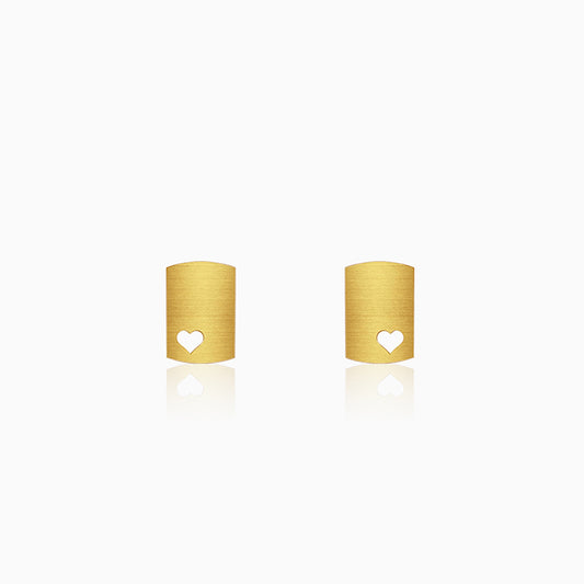 Golden Heart Aura Stud Earrings