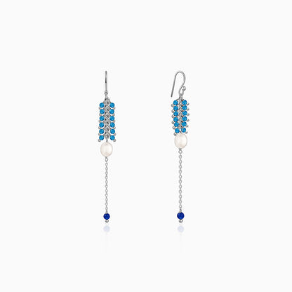 Silver Lupe Pearl Dangler Earrings