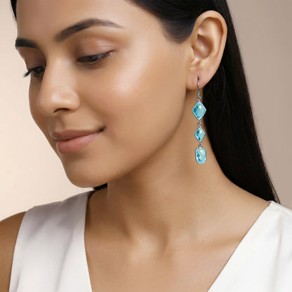 Silver Sky Drop Dangler Earrings