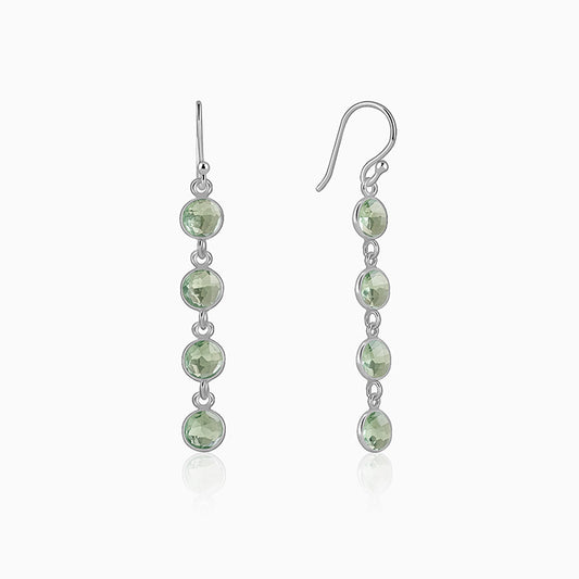 Silver Mint Drop Dangler Earrings