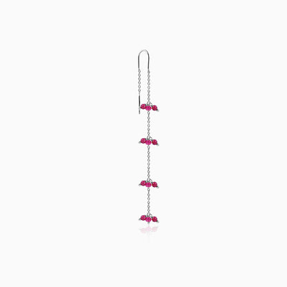 Silver Crimson Sui Dhaga Earrings