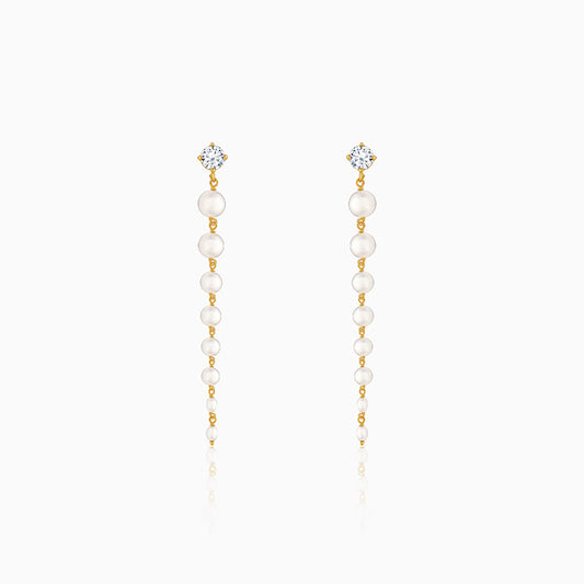 Golden Brigitte Pearl Danglers