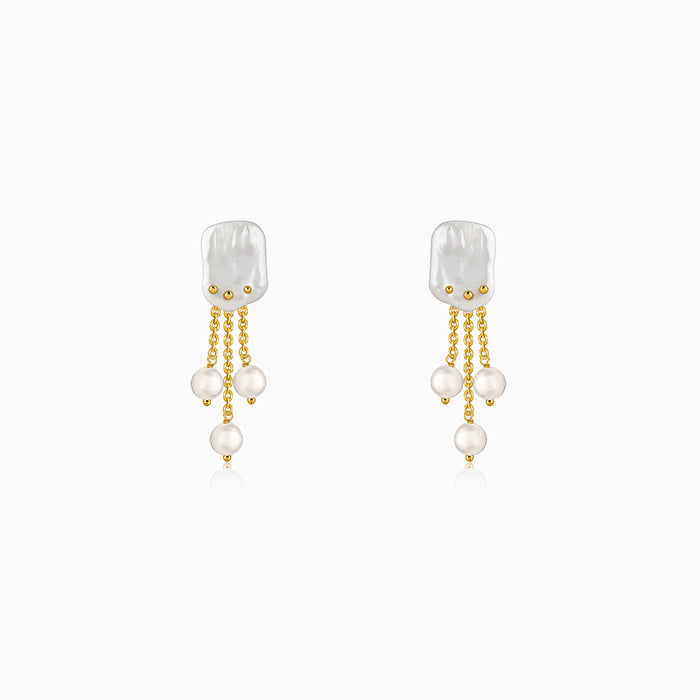 Golden Myrna Pearl Earrings