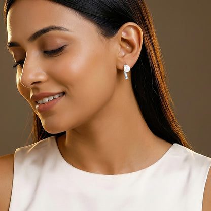 Silver Penelope Pearl Earrings