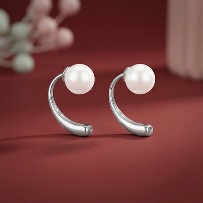 Silver Penelope Pearl Earrings