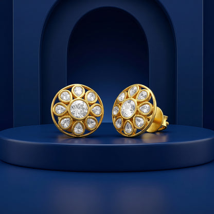 Golden Nerida Stud Earrings