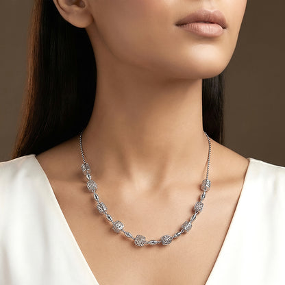 Silver Opaline Grace Necklace
