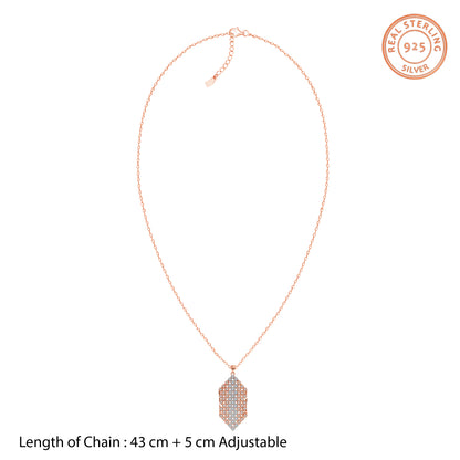Dual Tone Aurora Angle Silver Pendant With Link Chain