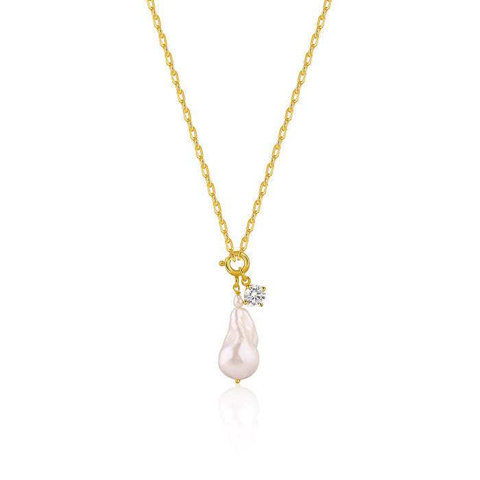 Golden Shailene Pearl Necklace