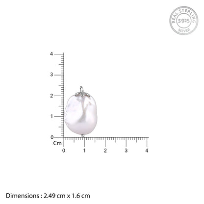 Silver Claudette Pearl Pendant with Link Chain
