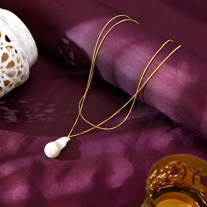 Golden Megan Pearl Necklace