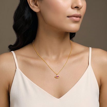 Golden Bigg Boss Eye Pendant With Link Chain