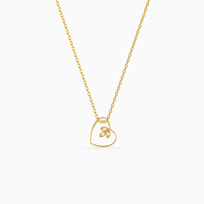 Golden Amora Heart Pendant with Link Chain