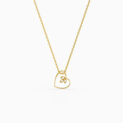 Golden Amora Heart Pendant with Link Chain